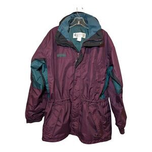 Columbia Jacket Mens Small Colorblock Longs Peak Full Zip Hooded Vintage